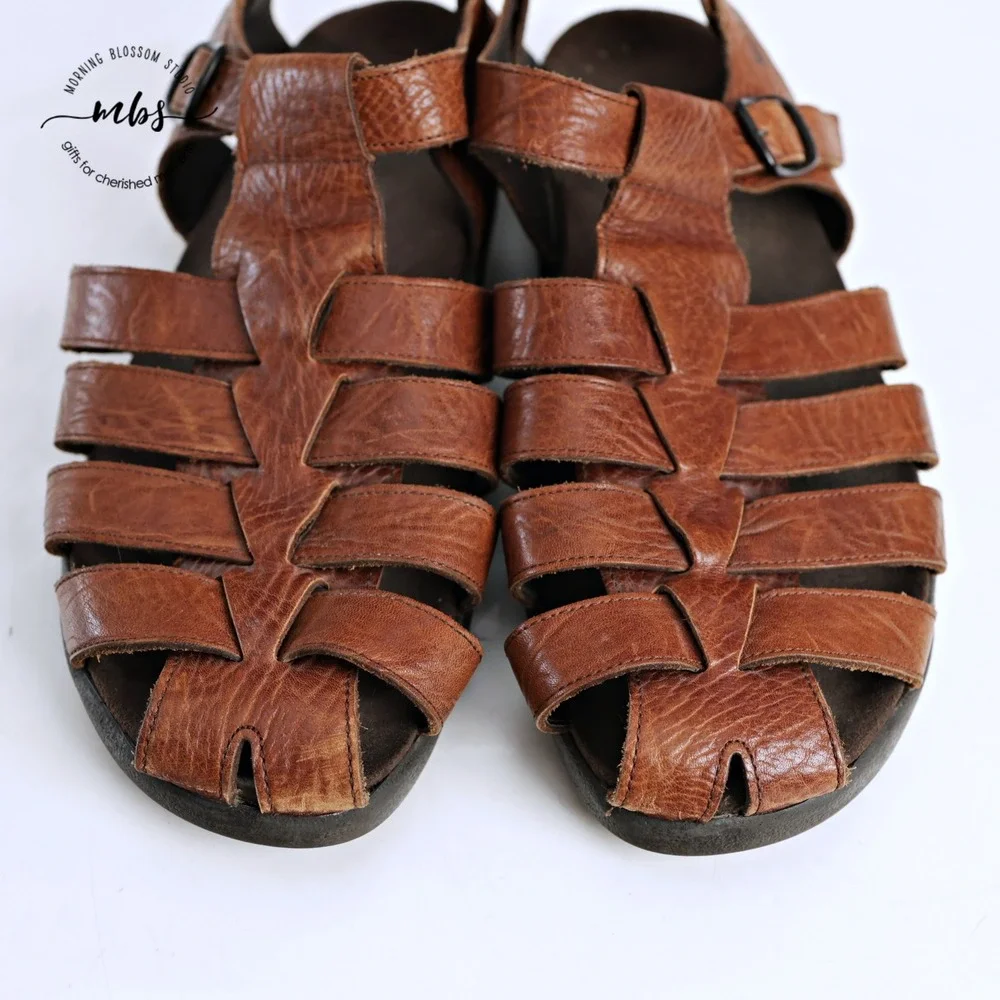 Mephisto Sam Woven Fisherman Soft-Air Travel Comfort Sandals Brown Men EU 47